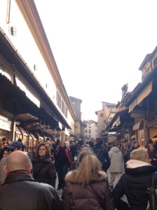 Suuuper-crowded Ponte Vecchio...the views were worth it though!